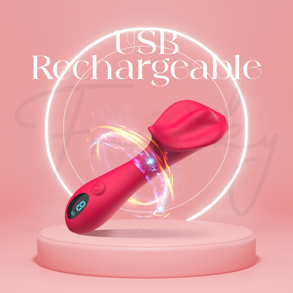 Eternal Bloom with charging cable, highlighting its USB rechargeable feature.