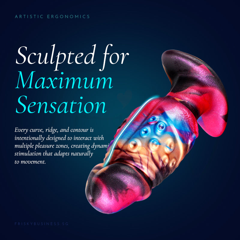 Detailed tentacle-inspired silicone plug with pronounced ridges for enhanced sensation.