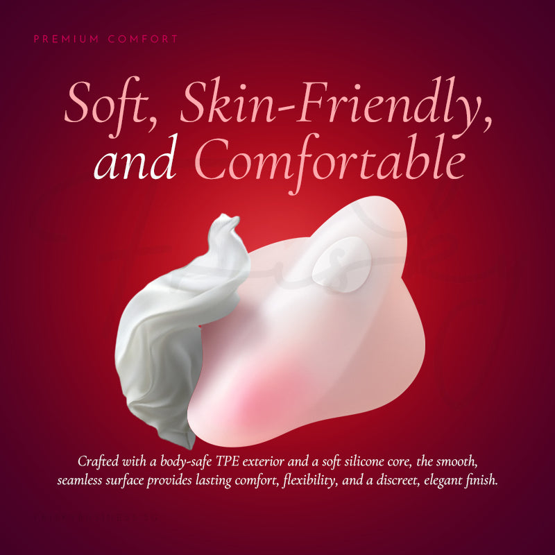 Soft body-safe silicone wearable vibrator with smooth, skin-friendly finish.