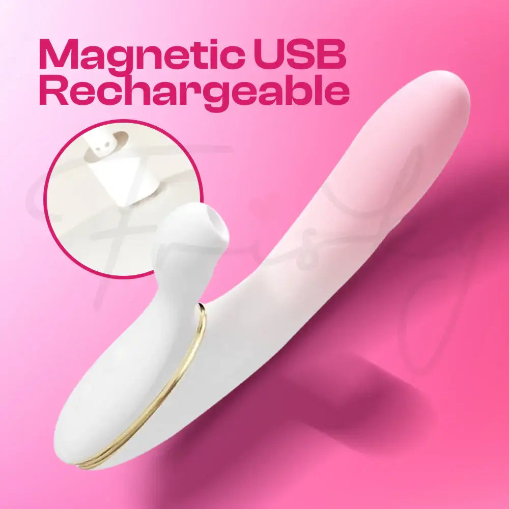 Lush Seduction - Female Ombre Pink Thrusting + Suction Vibrator Sex Toy - Frisky Business Adult Sex Toys Shop