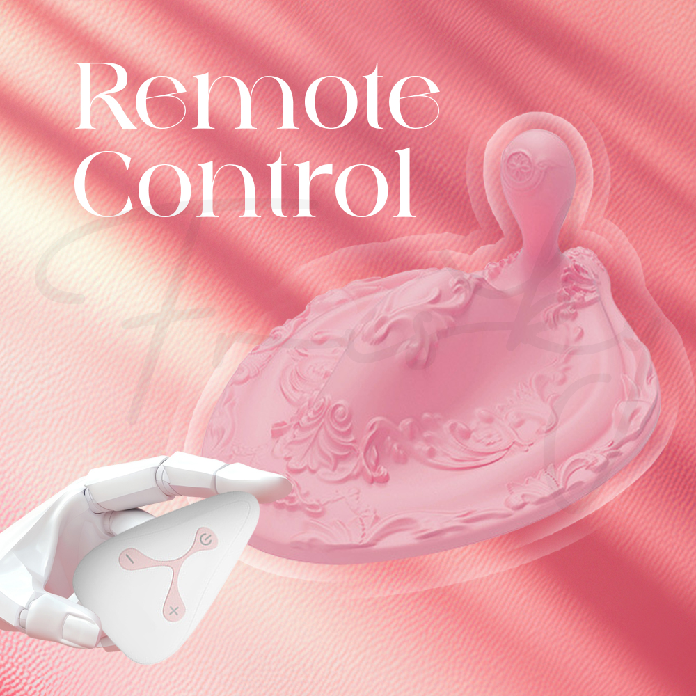 Mystic Flame stimulation mat shown with wireless remote for easy control.