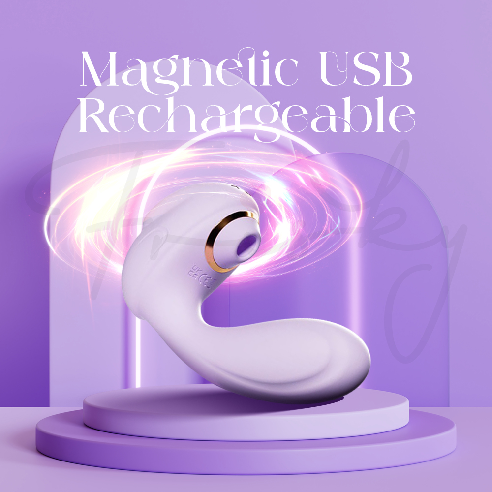 Purple Bunny wearable vibrator with magnetic USB rechargeable design