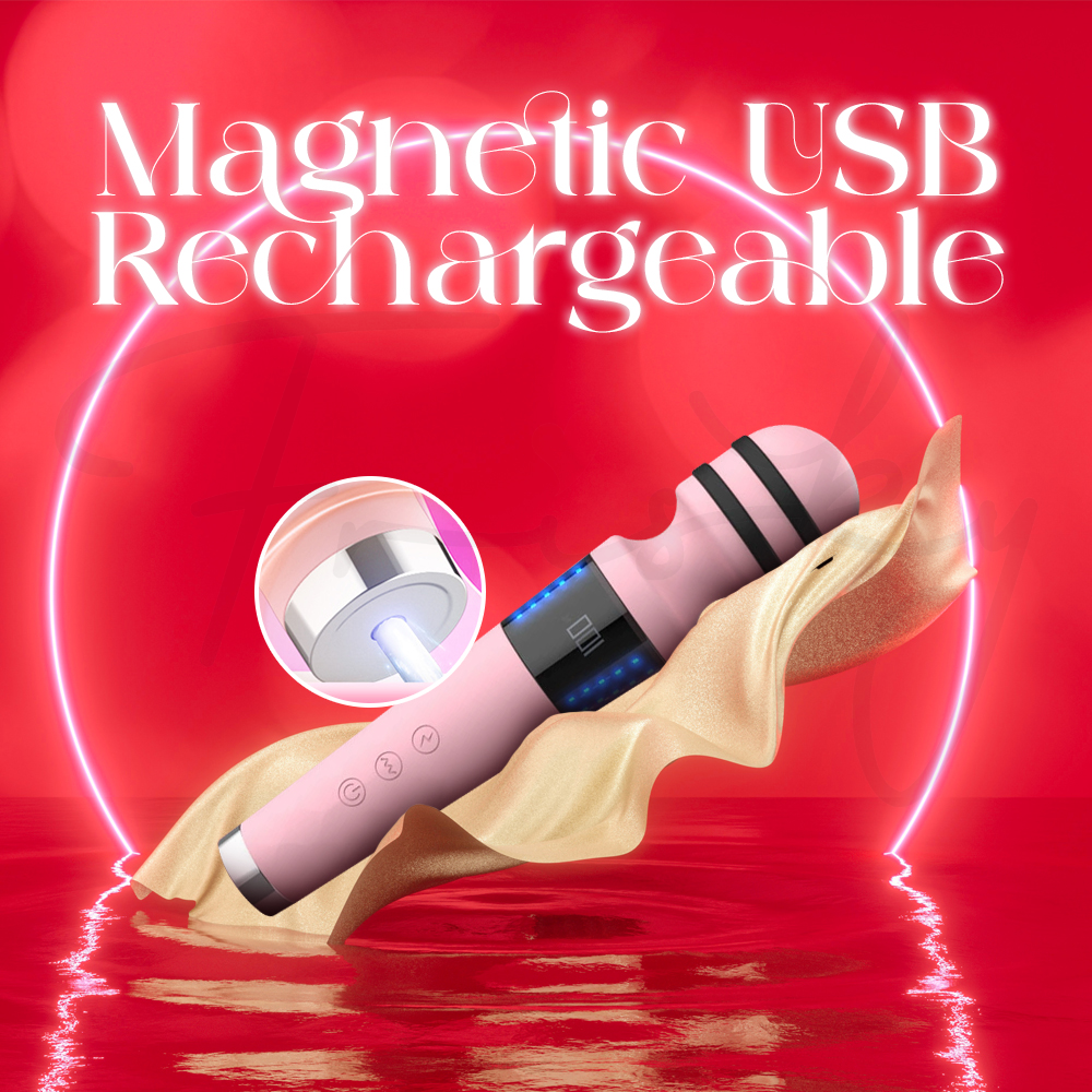 Roge - Electric Shock LED Display AV Wand Vibrator, Adult Female Rechargeable Sex Toys
