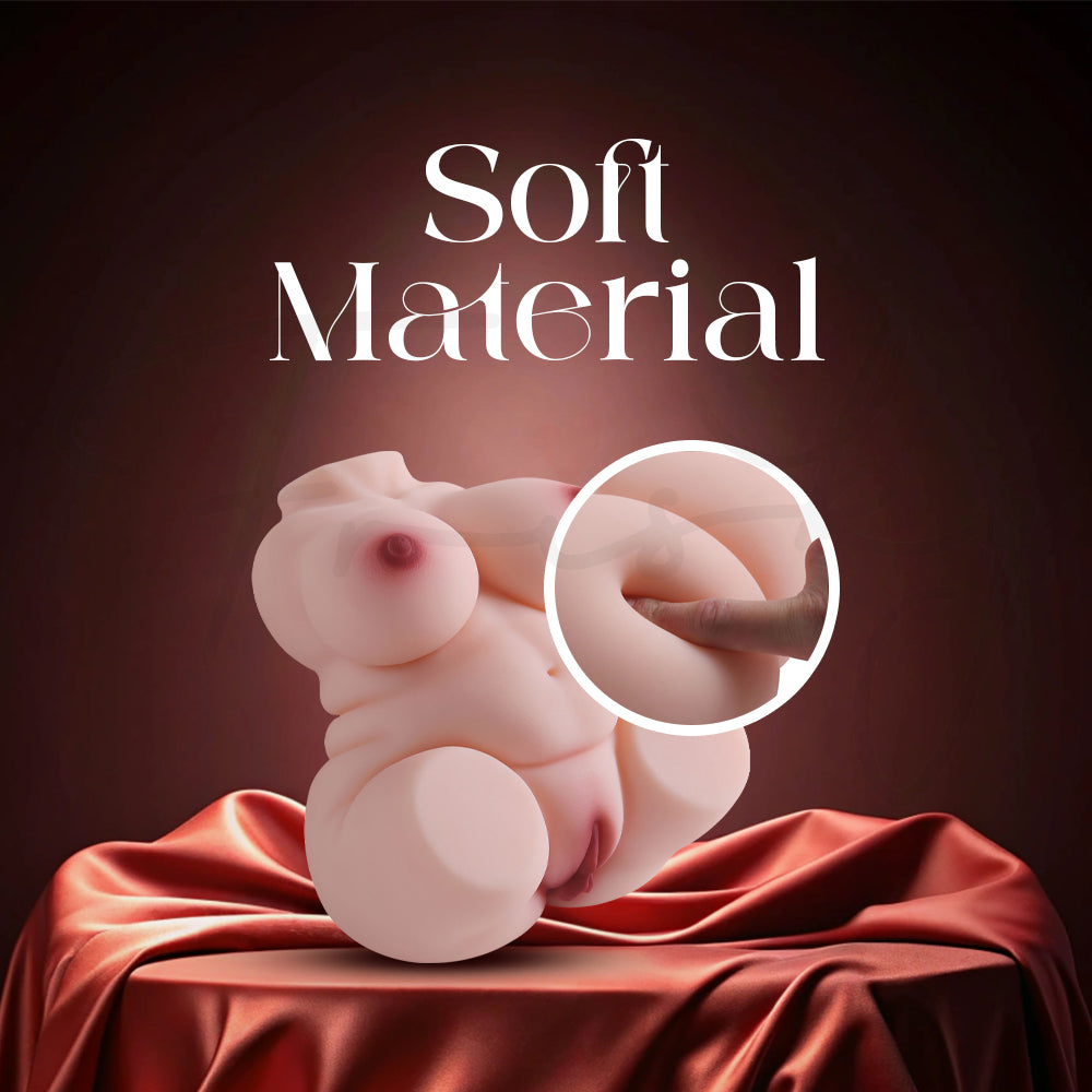 Close view of torso highlighting soft elastic texture with fabric background for comfort focus