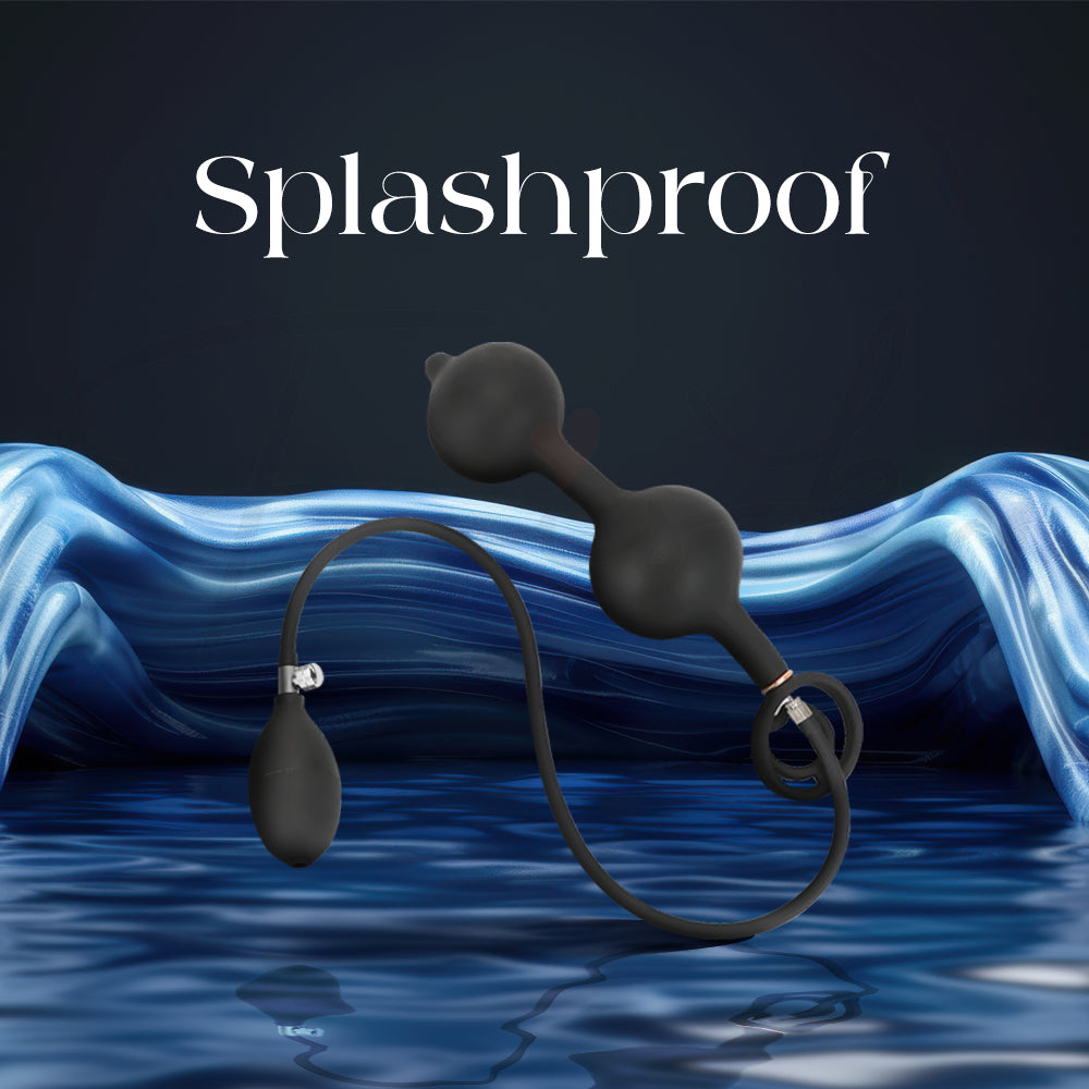 Vairon Knot dual inflatable plug shown in a splash effect background to highlight water resistance.