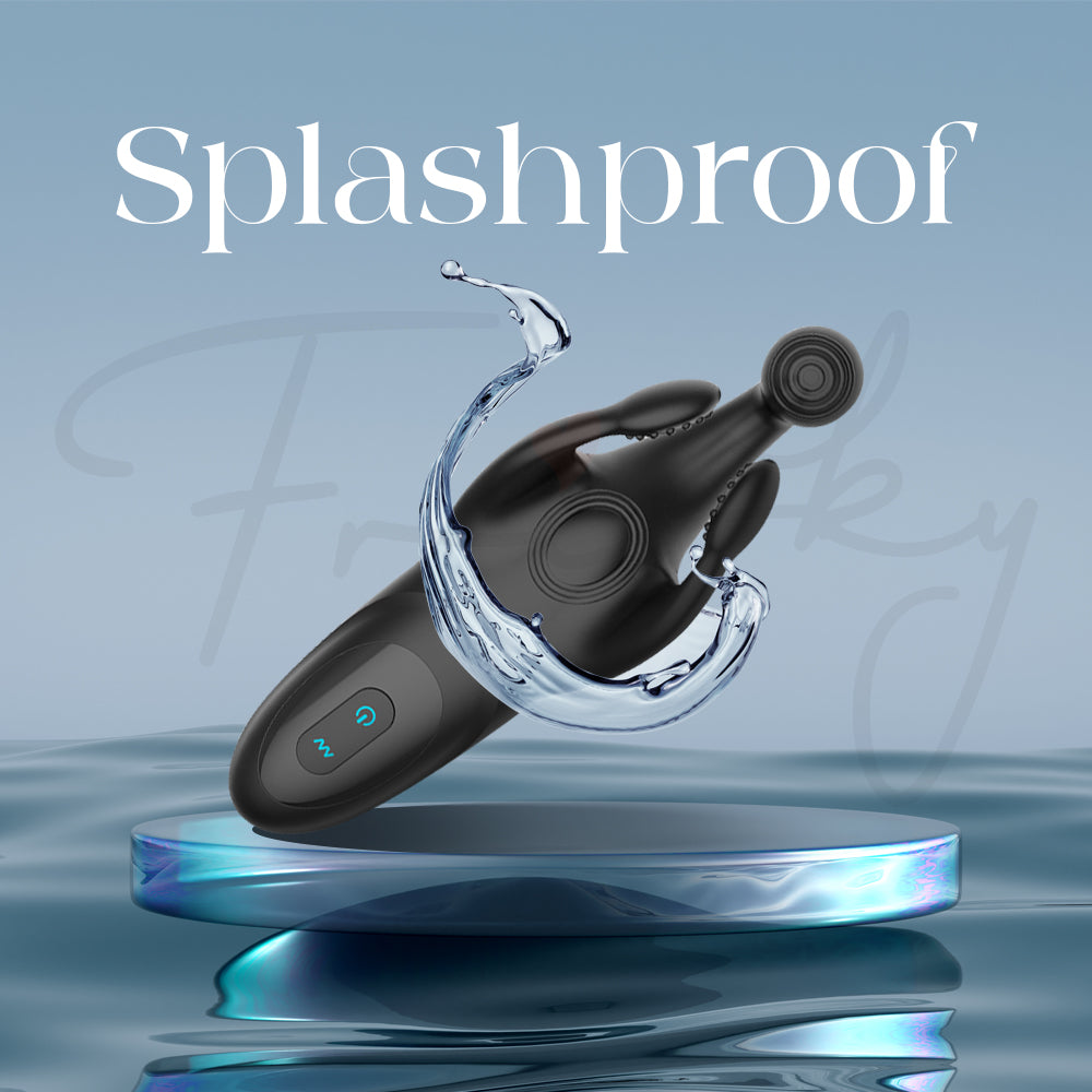 Zillark massager vibrator shown in water, demonstrating splashproof and easy-clean design.