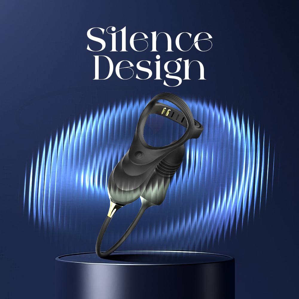 Alpha Ring massager demonstrating ultra-quiet motor with low noise operation.