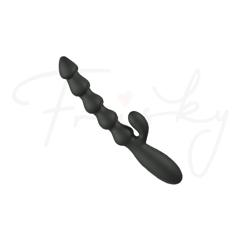 Black posable beaded wand shown on a plain white background