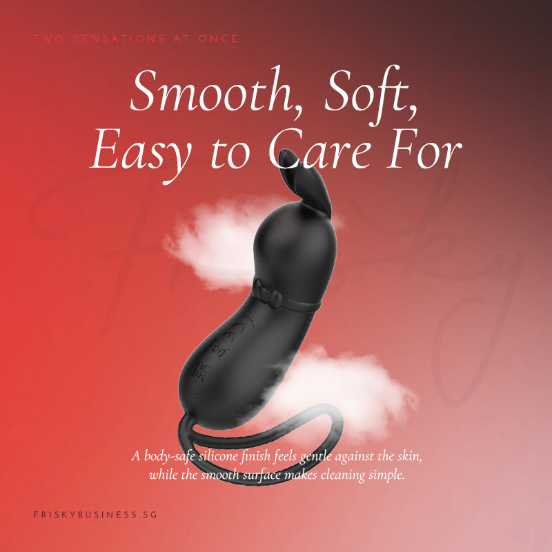 Vibrator shown with a soft glow on a dark red background