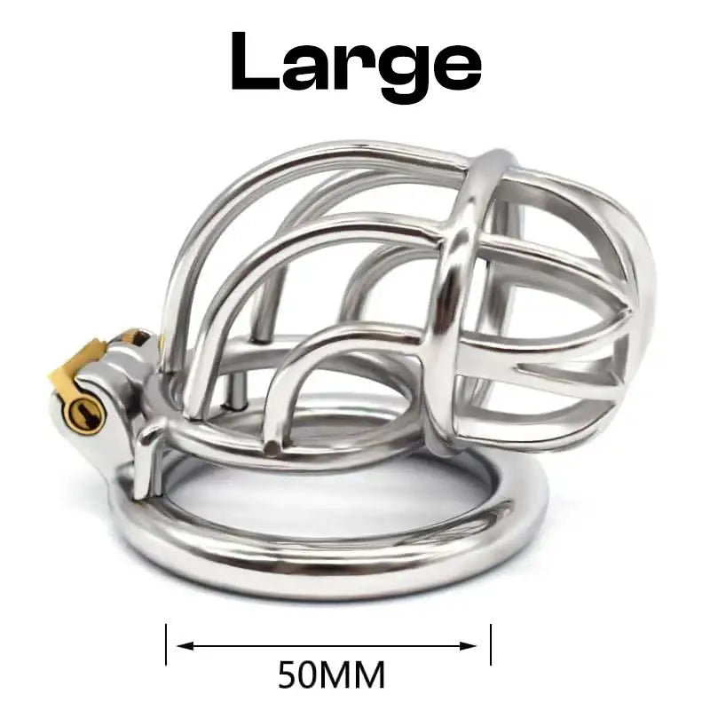 Curvature Lock - Stainless Steel Curved Design Chastity Cage - Frisky Business Adult Sex Toys Shop