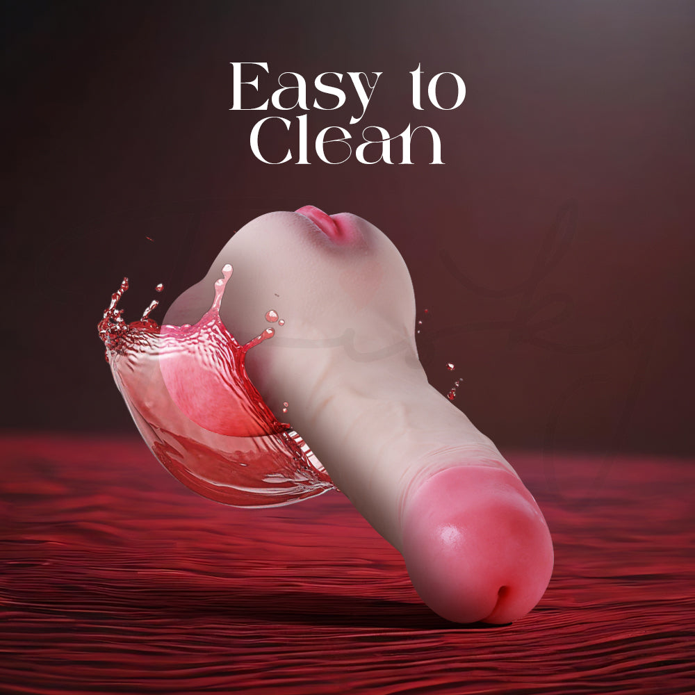 Product with water splashing around it on a dark background, labeled 'Easy to Clean'.