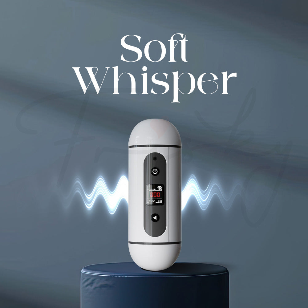 Elite Sync device displayed with soft-whisper motor graphic emphasizing quiet operation