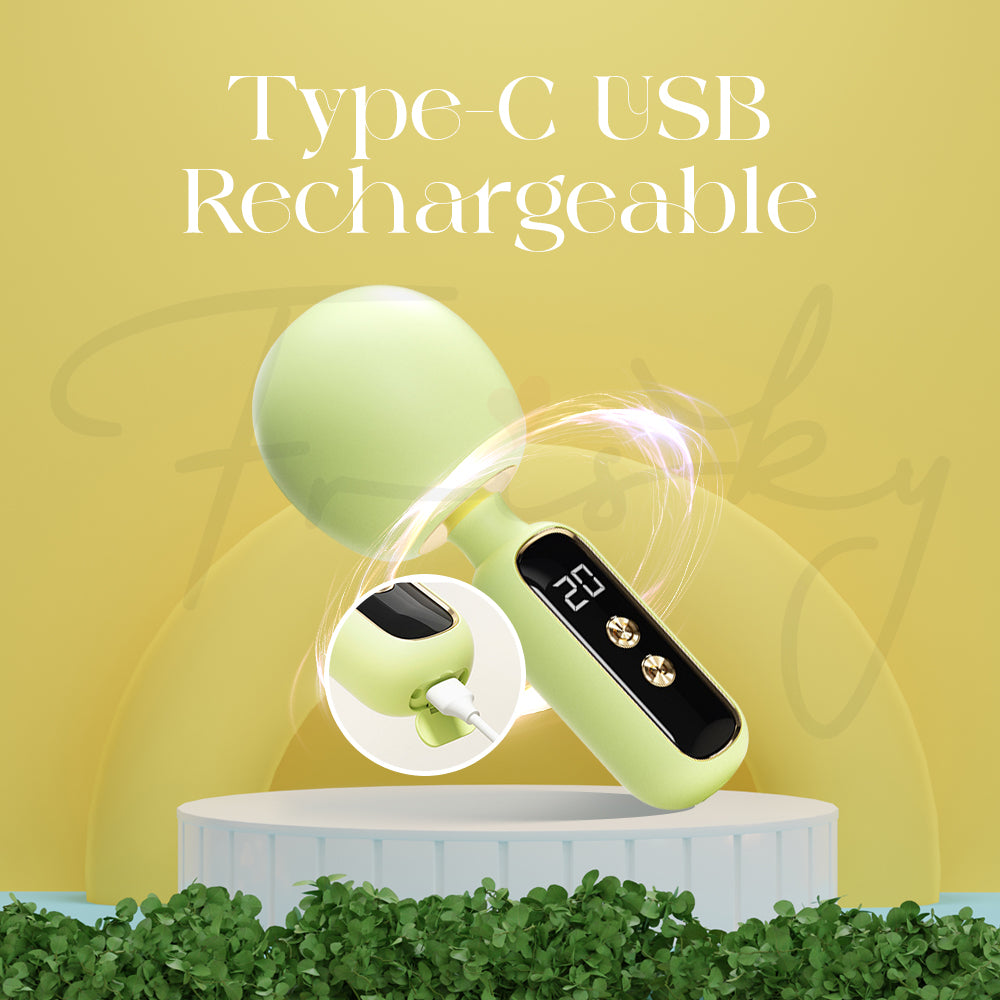 Élora Mini AV Vibrator with Type-C USB rechargeable feature and ergonomic grip.