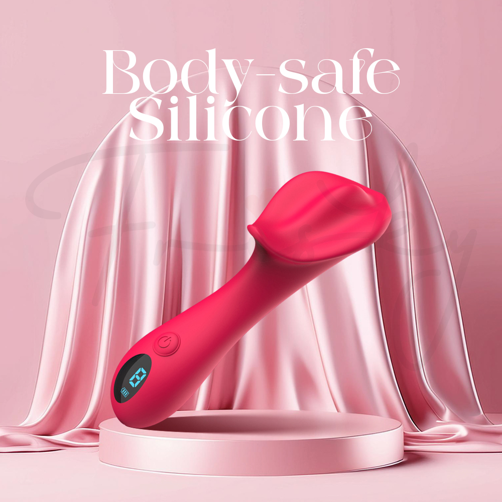 Eternal Bloom resting on a smooth surface, emphasizing its silky, body-safe silicone material.