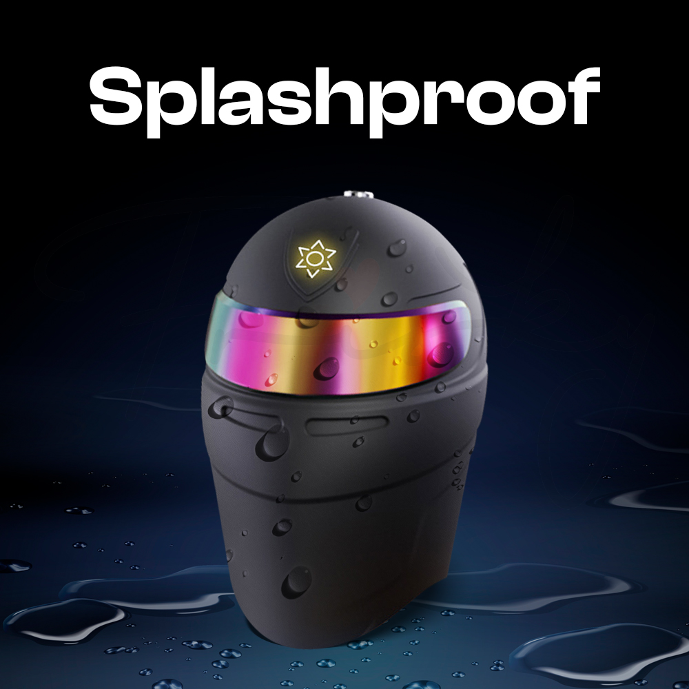 Galaku F1 Trainer placed with water droplets to illustrate splashproof design.