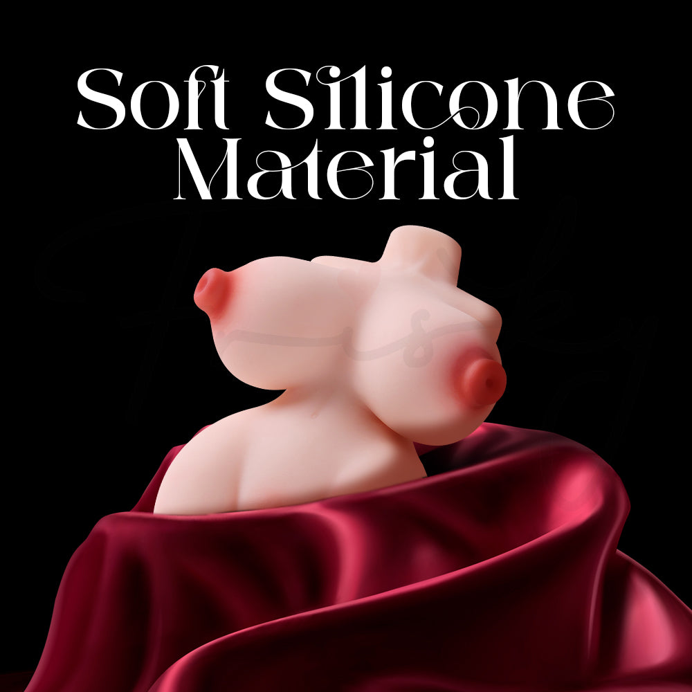 Premium soft material torso masturbator showing smooth and elastic surface quality