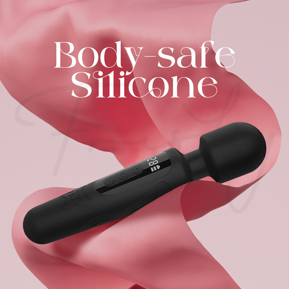 Close-up angle of the wand showing smooth, body-safe silicone surface texture.