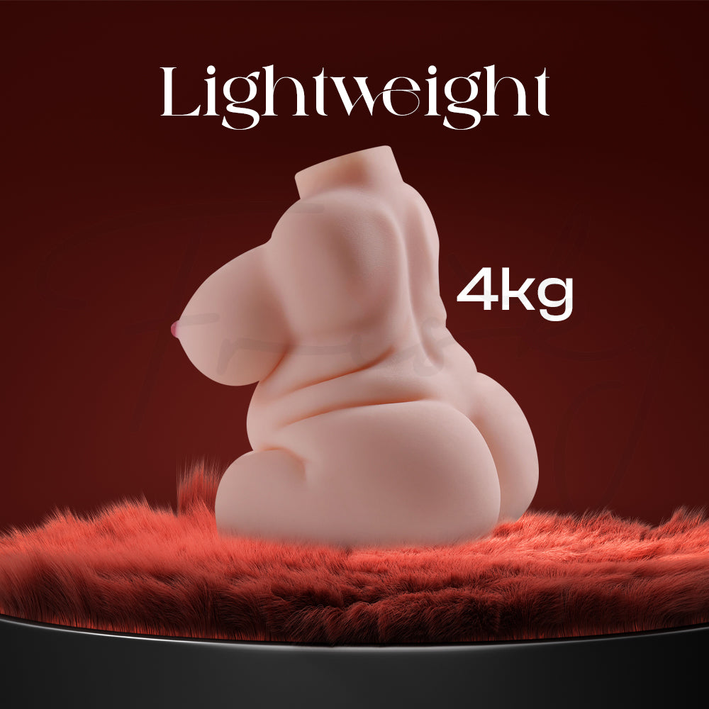 Side profile torso image displaying stable 4kg weight feature with minimal studio background