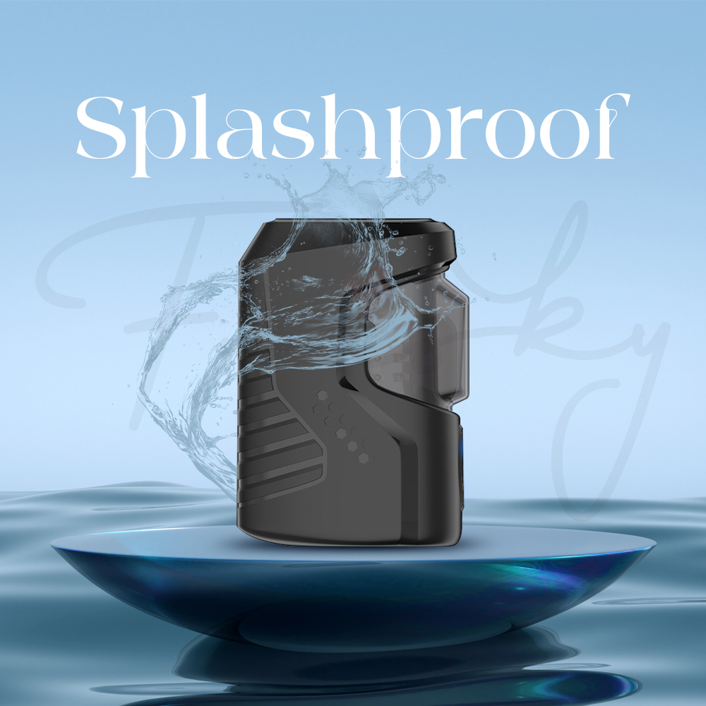 Space Capsule placed in water, showcasing its splashproof design for safe cleaning.