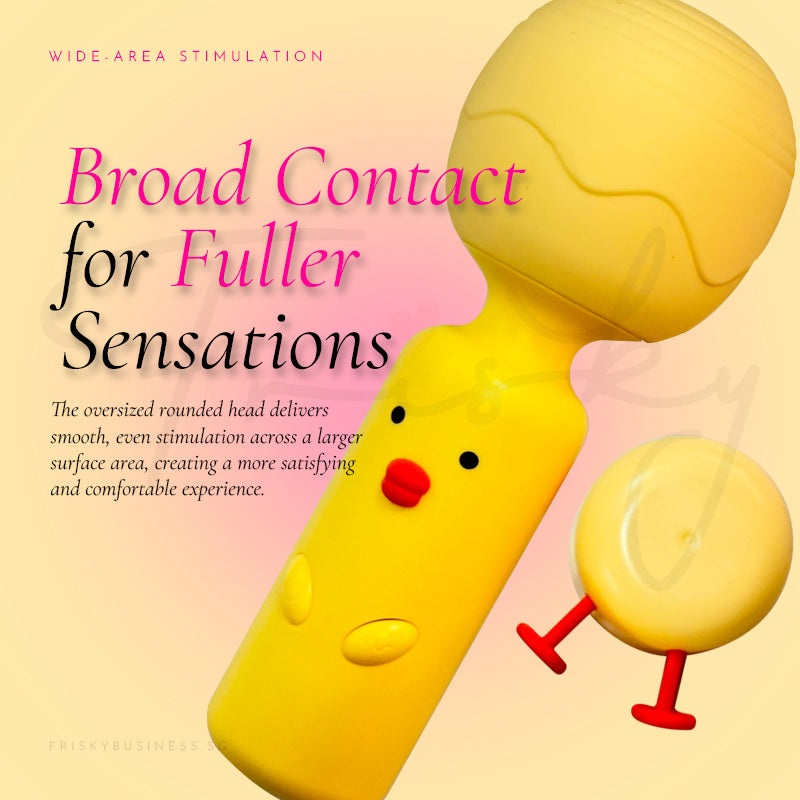 Wide rounded massage head provides broader contact for soothing body massage coverage.