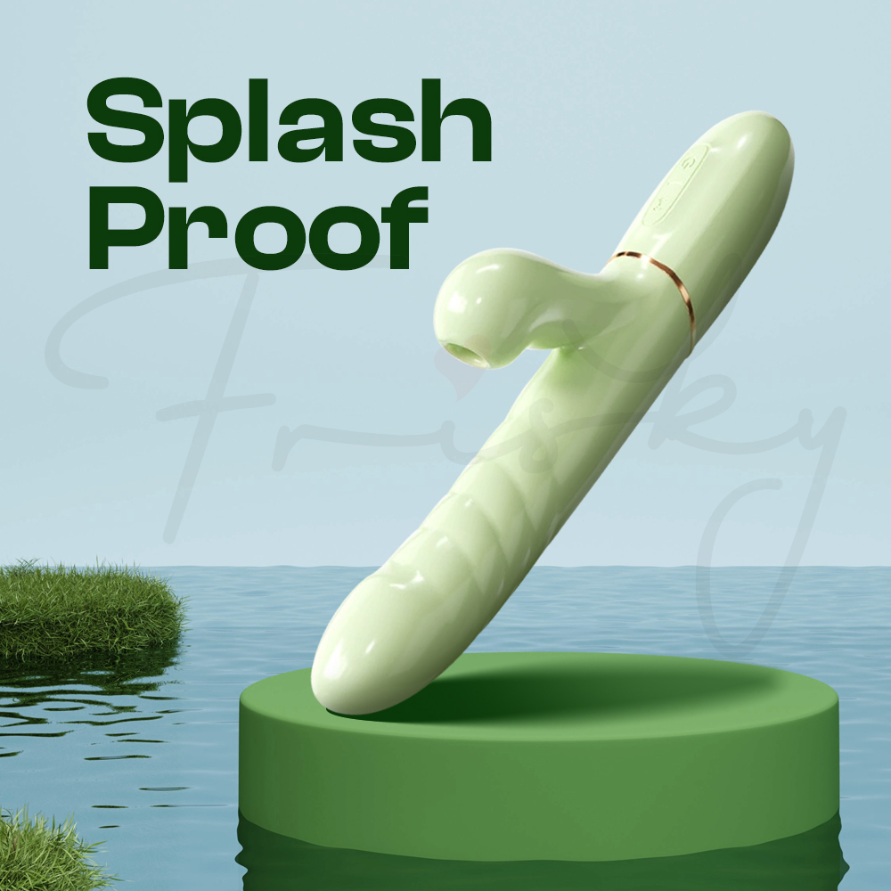 Viridian Bliss – Rotating Beads Thrusting + Suction Vibrator