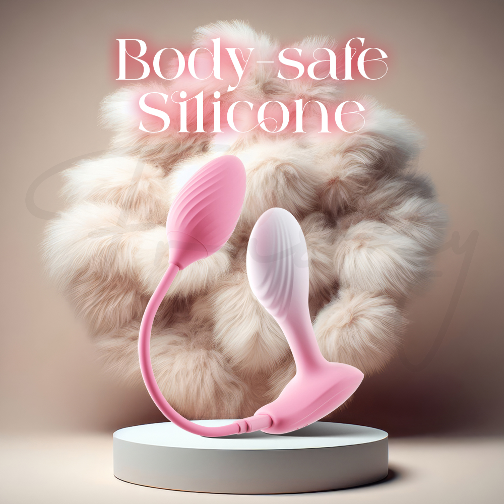Cotton Elf resting on a soft background, showcasing smooth silicone material.