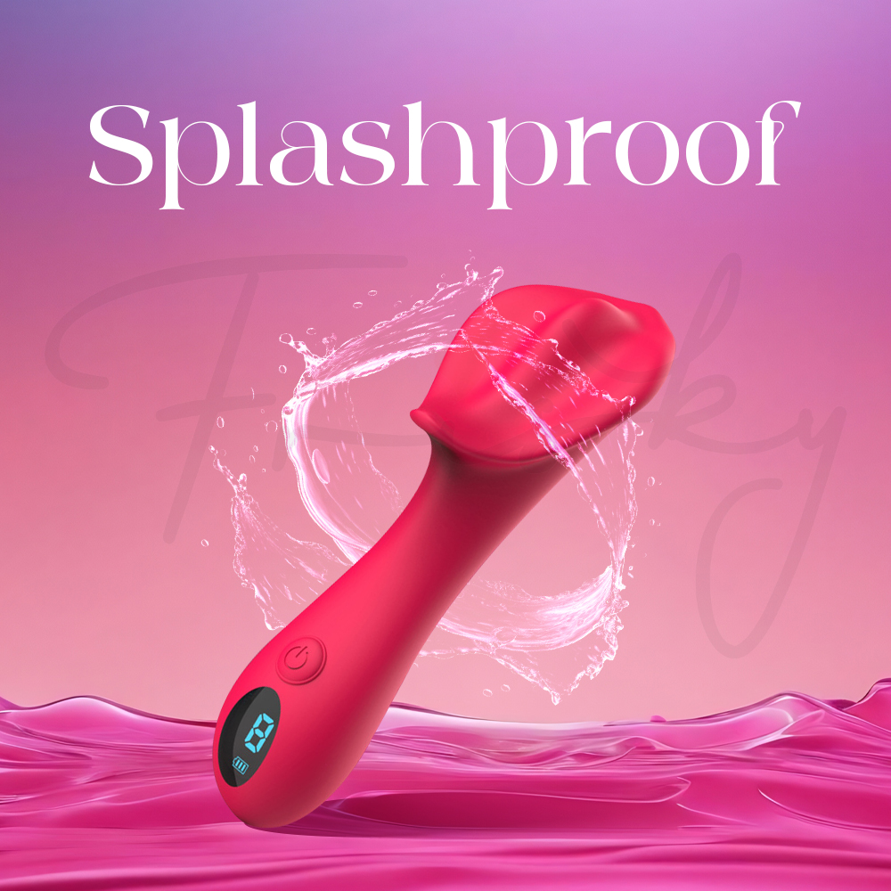 Eternal Bloom shown with water effects, illustrating its splashproof design for easy cleaning.