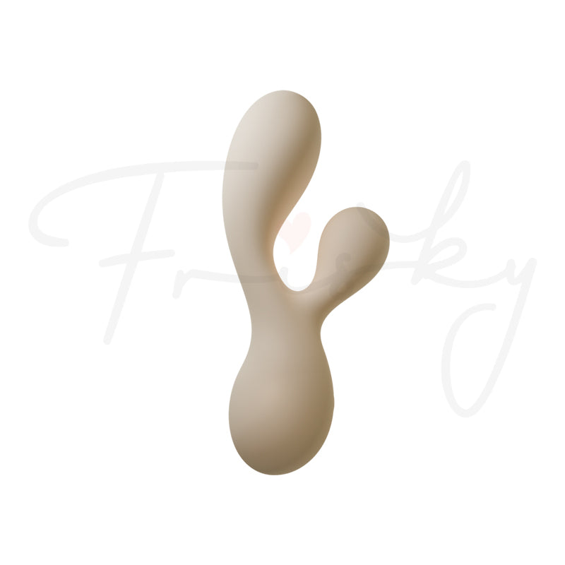 Galaku Y-shaped vibrator shown from an angled view with smooth silicone finish