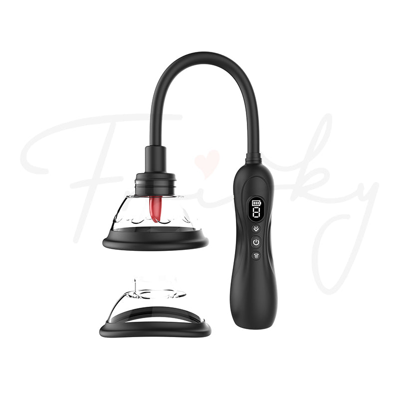 Black handheld lamp with adjustable neck on a white background