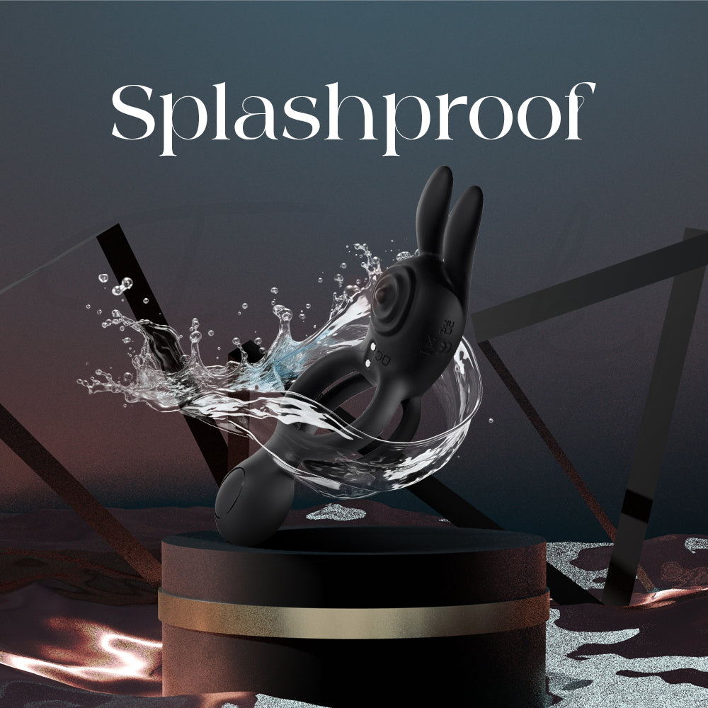 Wild Loop splashproof demonstration with water droplets showing safe cleaning.