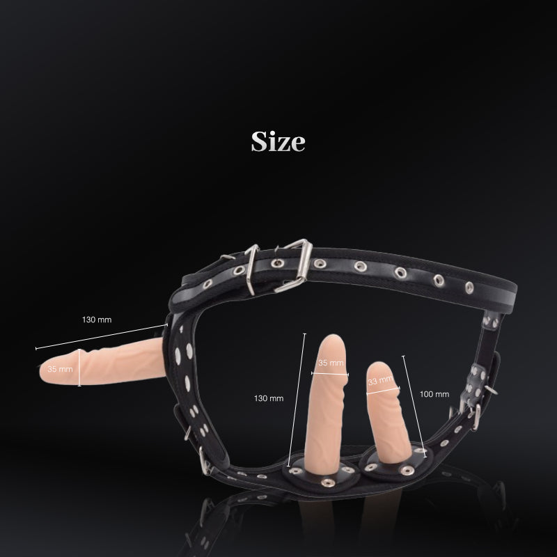 BDSM Strap On 3 Dildos Harness/Strap On Kit