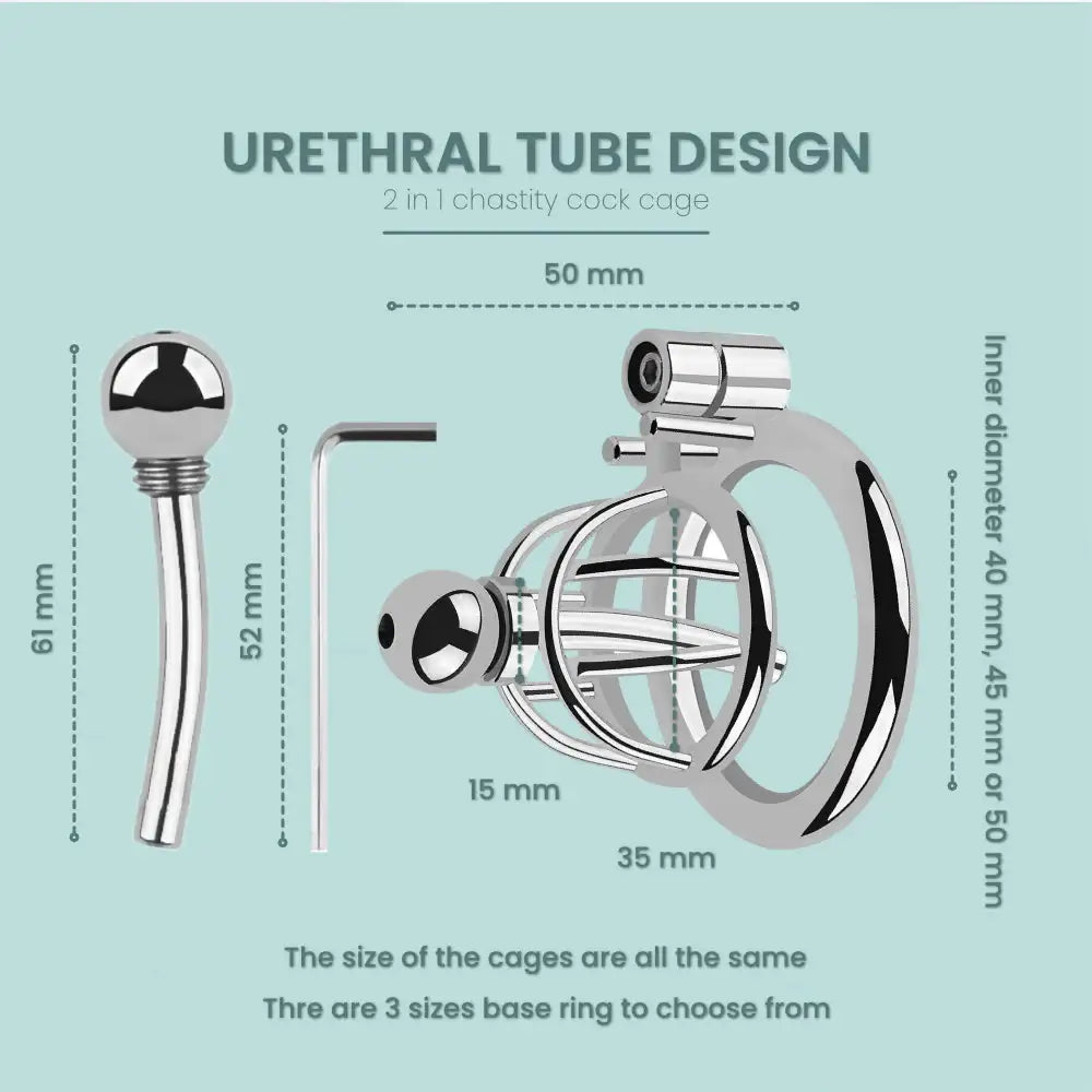 Steel Chastity Cage Urethral Sounding Rods - Frisky Business Adult Sex Toys Shop