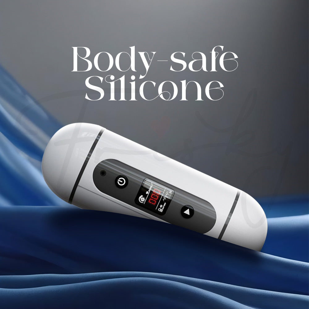 Elite Sync displayed on blue waves background highlighting smooth, body-safe silicone exterior