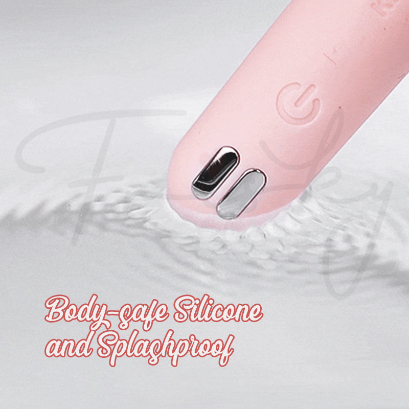 Lifestyle image showing model holding the Viva Pop gently near her face