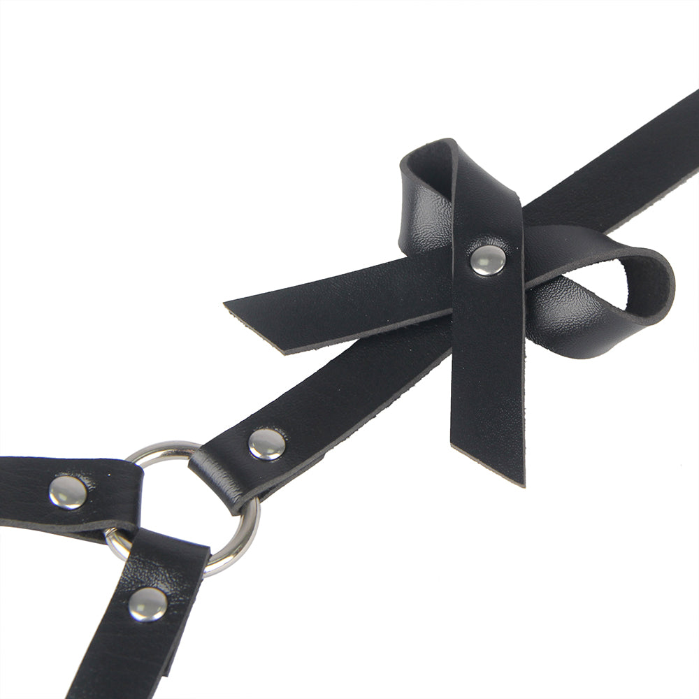 BDSM - 1 Pc Black Leather Bondage Harness