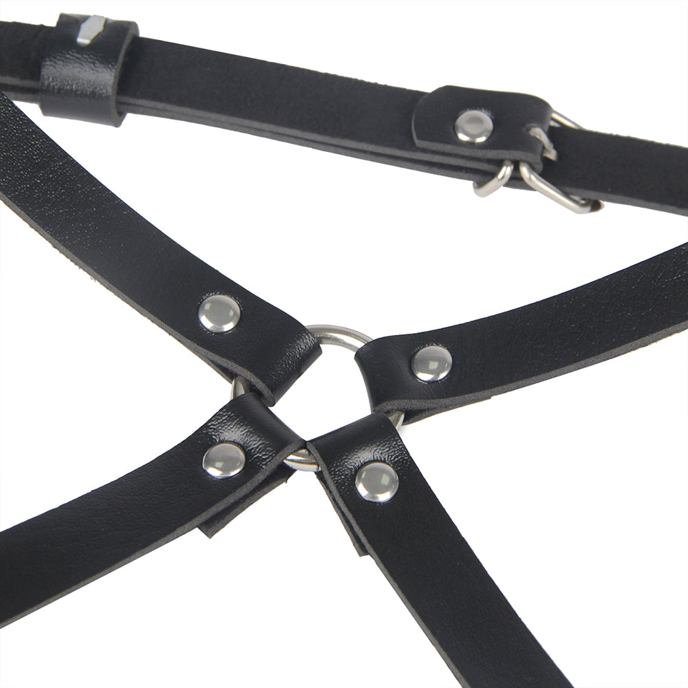 BDSM - 1 Pc Black Leather Bondage Harness