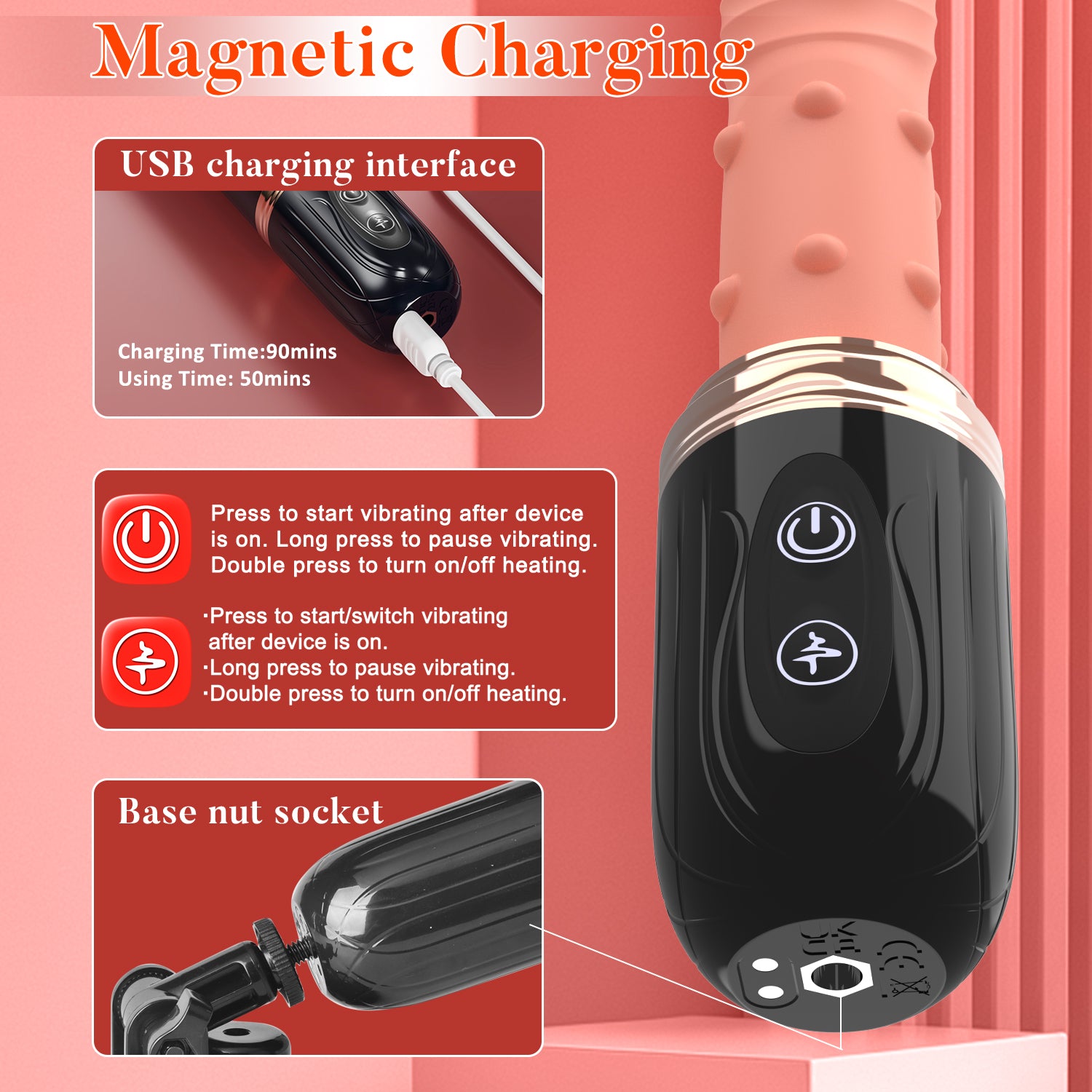 Pure Madness - Remote Control Thrusting Sex Machine with Suction Cup