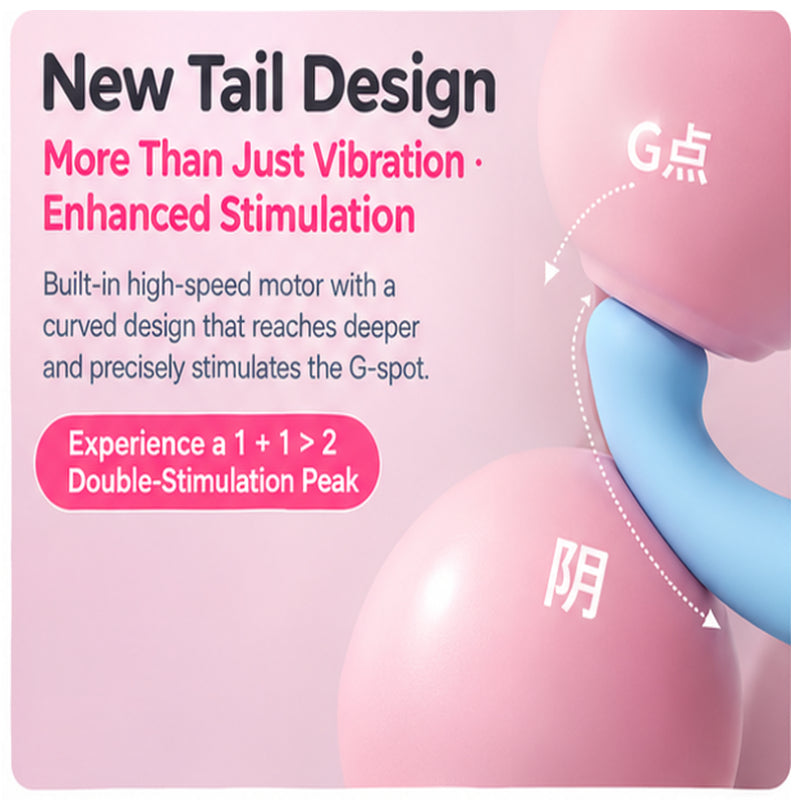 KISSTOY product feature graphic highlighting the dual-stimulation design and G-spot function.