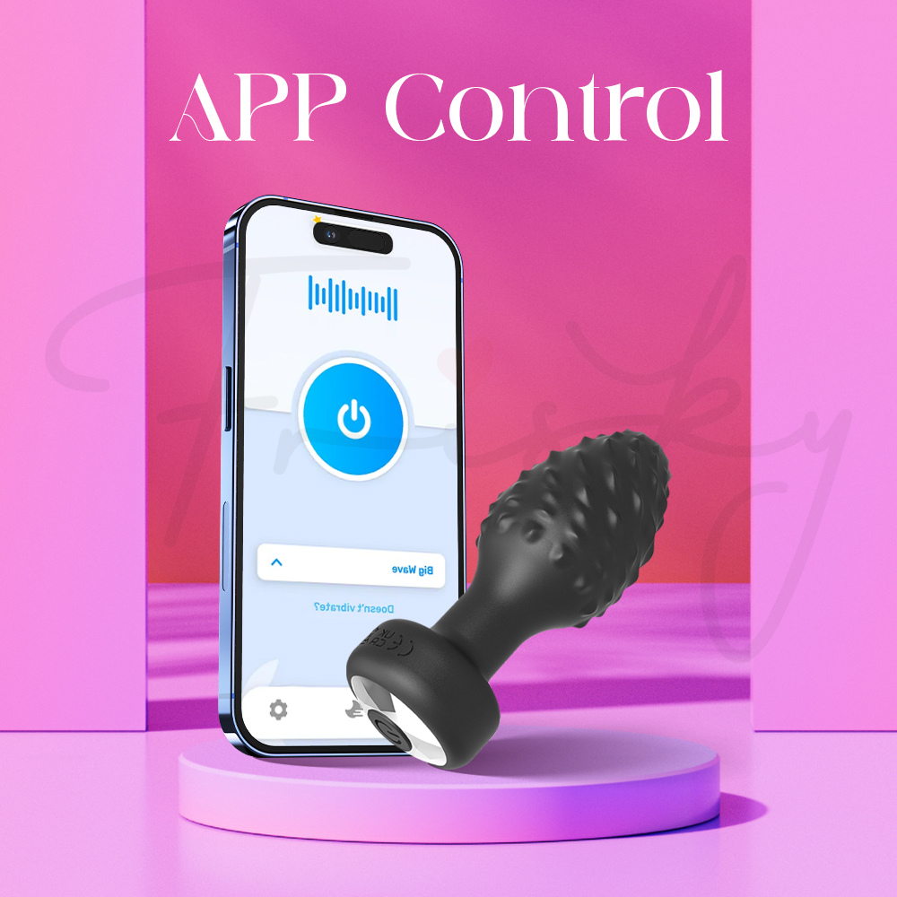 Juicy Thorn vibrating butt plug with smartphone showing "APP Control."