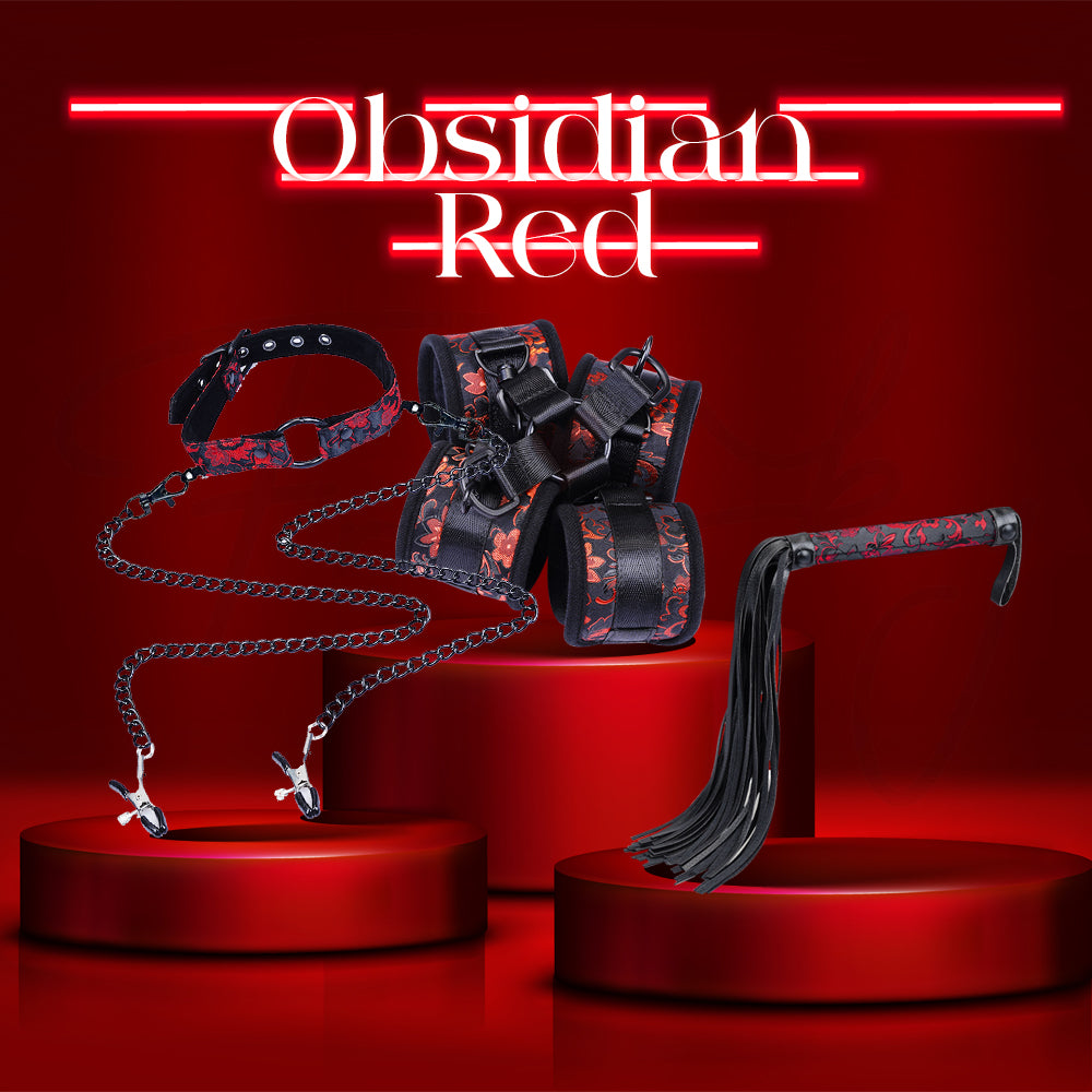 Complete Obsidian Red set arranged with bold black and red aesthetic styling
