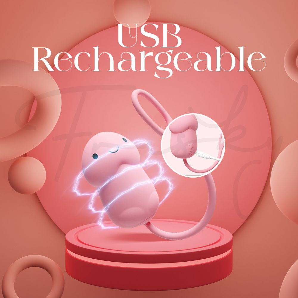 Cheeky Pop egg vibrator shown with USB charging feature for convenient, eco-friendly power.