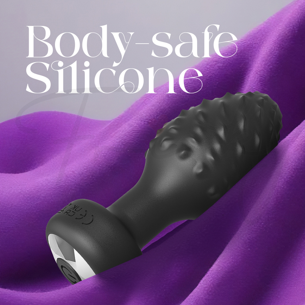 Juicy Thorn vibrator with feature highlight "Body-safe Silicone."