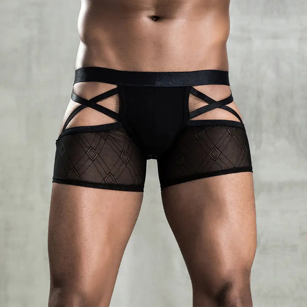 Skivvies - Black Sexy Male Crossed Underwear - Frisky Business Adult Sex Toys Shop
