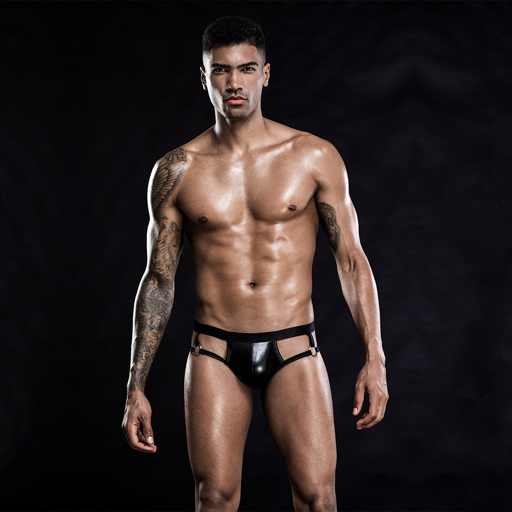 Skivvies - Sexy Elastic Black Strap Open Crotch Men Underwear