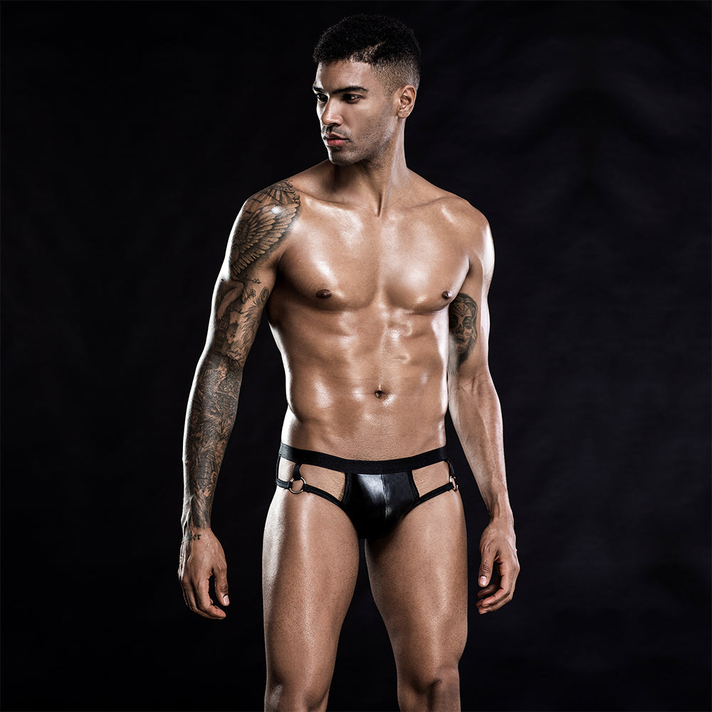 Skivvies - Sexy Elastic Black Strap Open Crotch Men Underwear