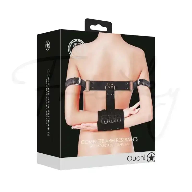 SHOTS Ouch! Complete Arm Restraints black ergonomic adjustable cuffs for comfortable full arm immobilization Singapore