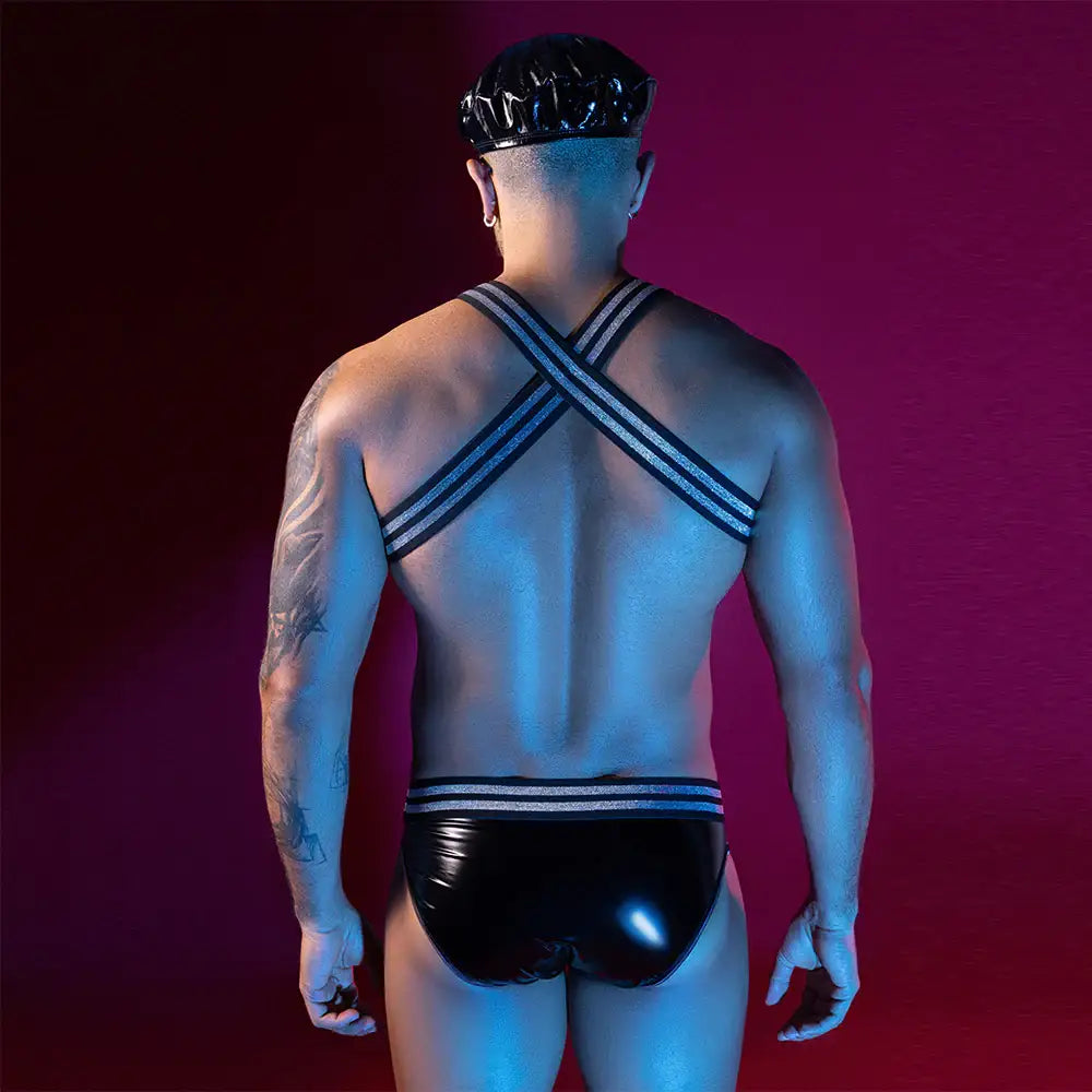 Gentsuit - 5 Pcs Cop Costume Set with Sexy PU Leather Skivvy - Frisky Business Adult Sex Toys Shop