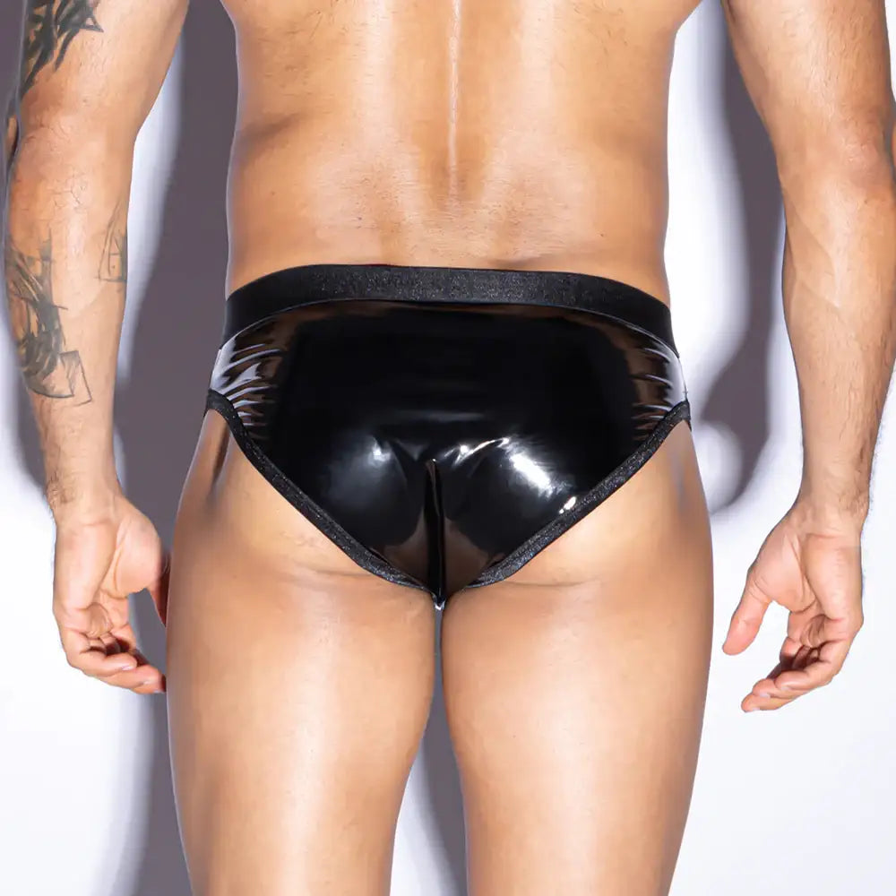 Skivvies - Black Elastic Straps Male Semi-Transparent Underwear - Frisky Business Adult Sex Toys Shop