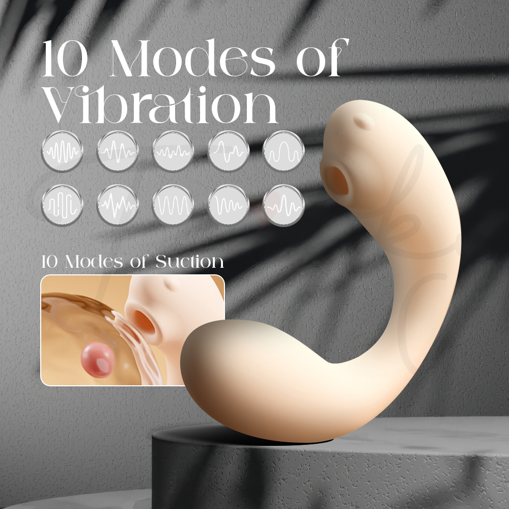 Curved wearable vibrator highlighting multiple vibration modes and flexible shape