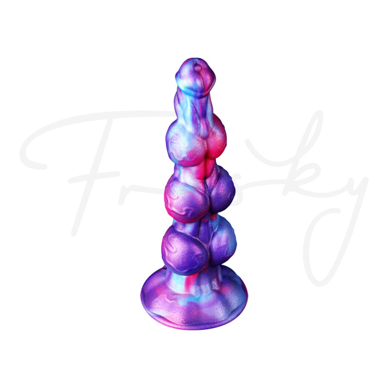 Aurora Ascent: front view of the anal plug standing upright on its suction base, on white